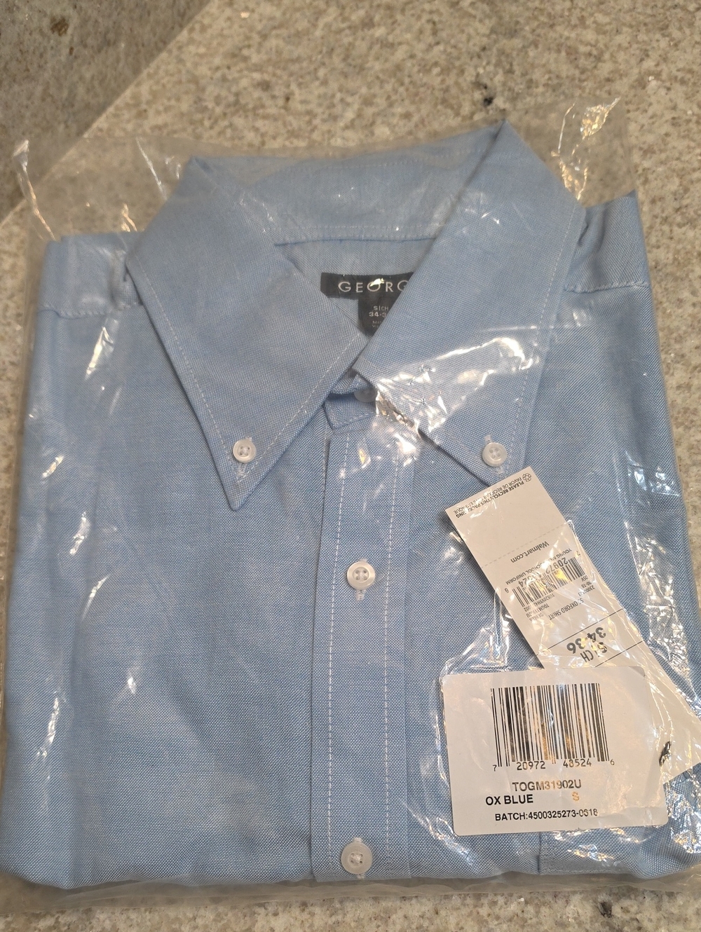 George Men’s Button-Down Dress Shirt - Ox Blue